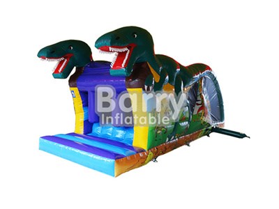  Adult kids challenge small dinosaur inflatable obstacle course for event BY-OC-056